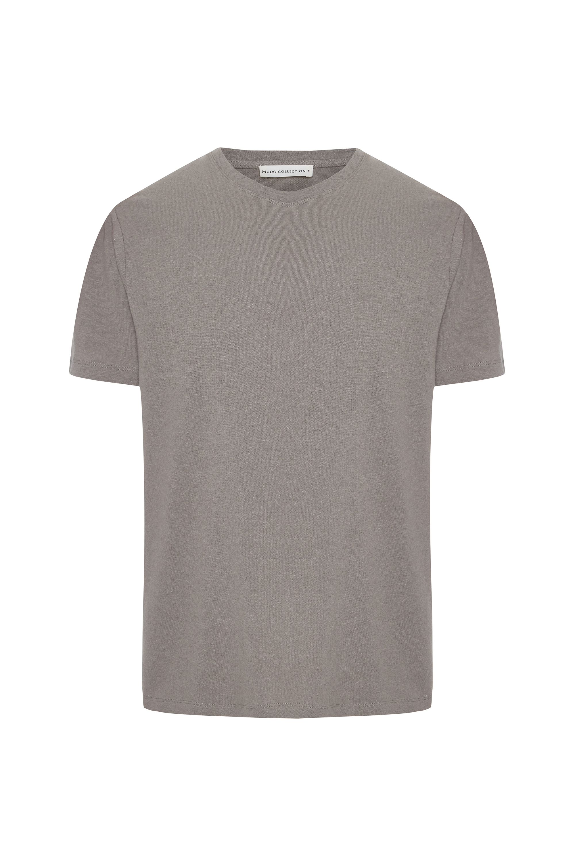 KETEN KARIŞIMLI BİSİKLET YAKA T-SHIRT