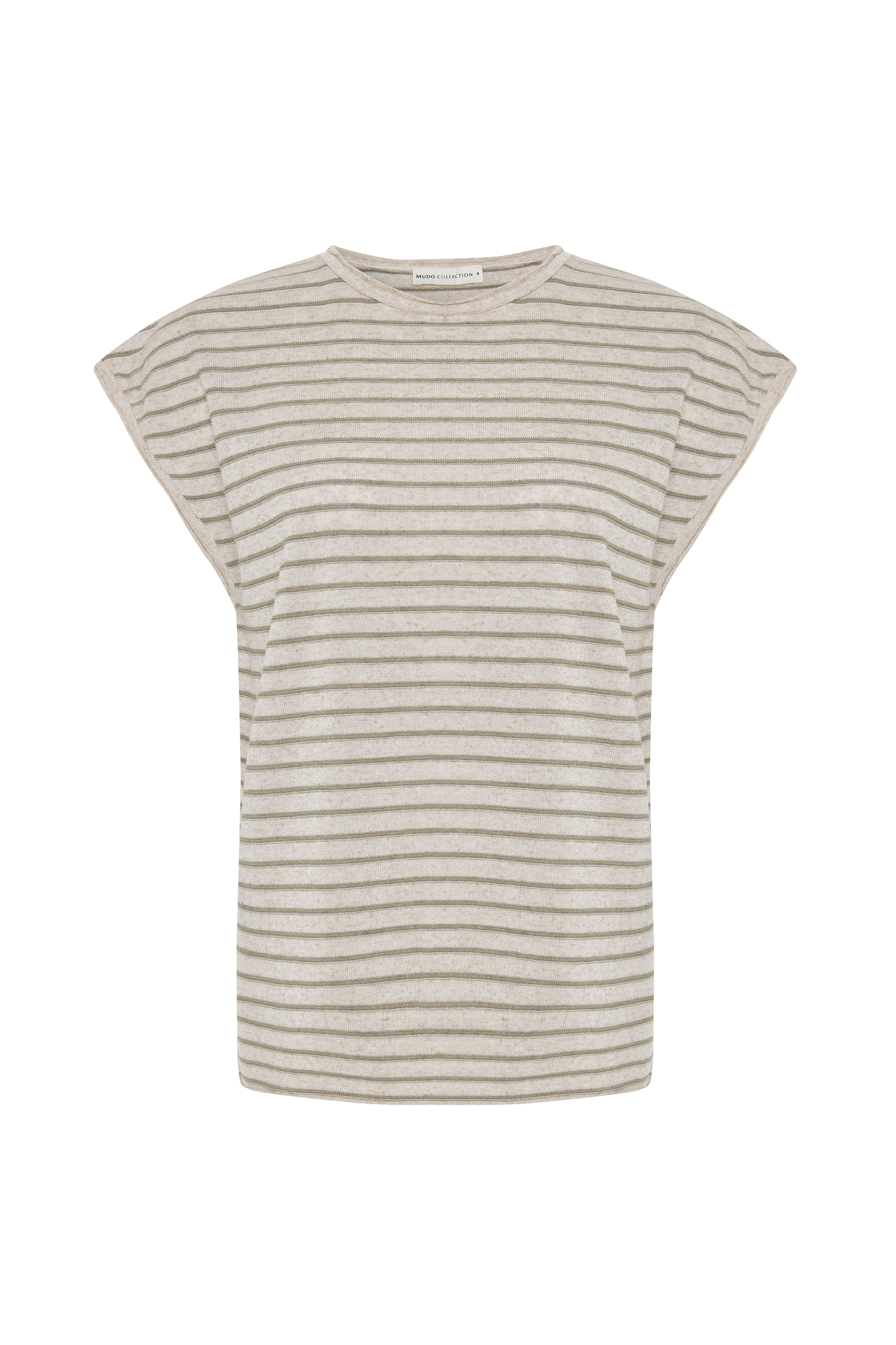 ÇİZGİLİ LOOSE FIT BİSİKLET YAKA DÜŞÜK KOL BLUZ