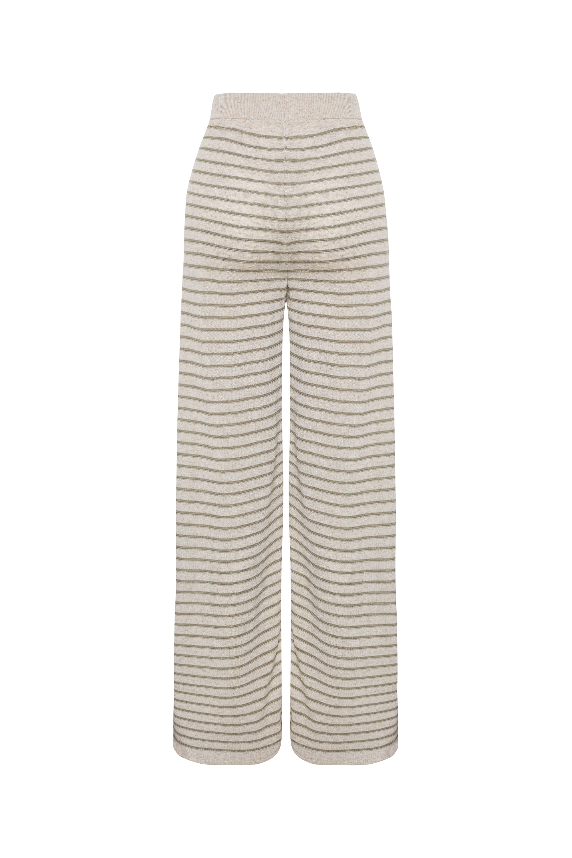 ÇİZGİLİ WIDE LEG BELİ LASTİKLİ PANTOLON