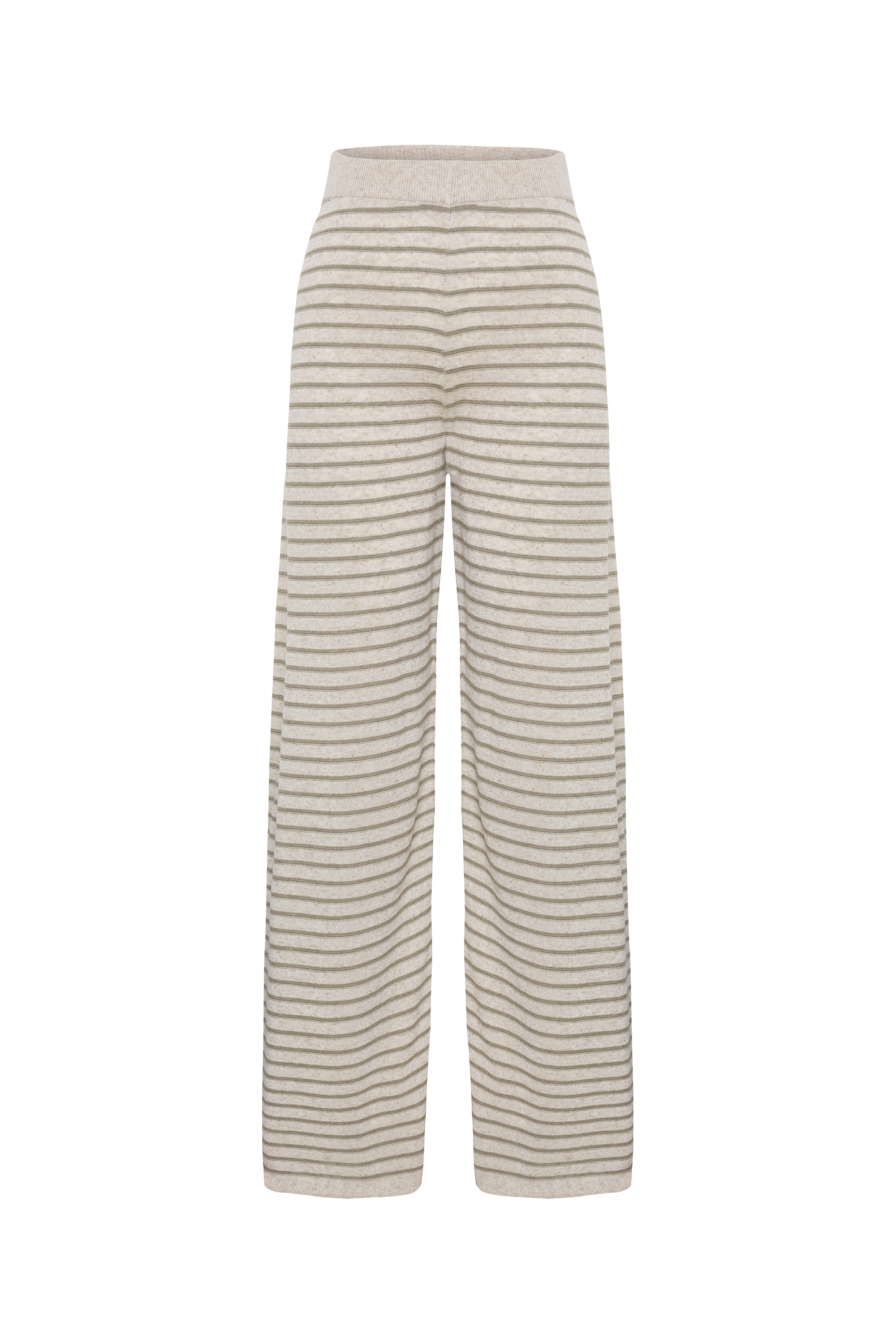 ÇİZGİLİ WIDE LEG BELİ LASTİKLİ PANTOLON