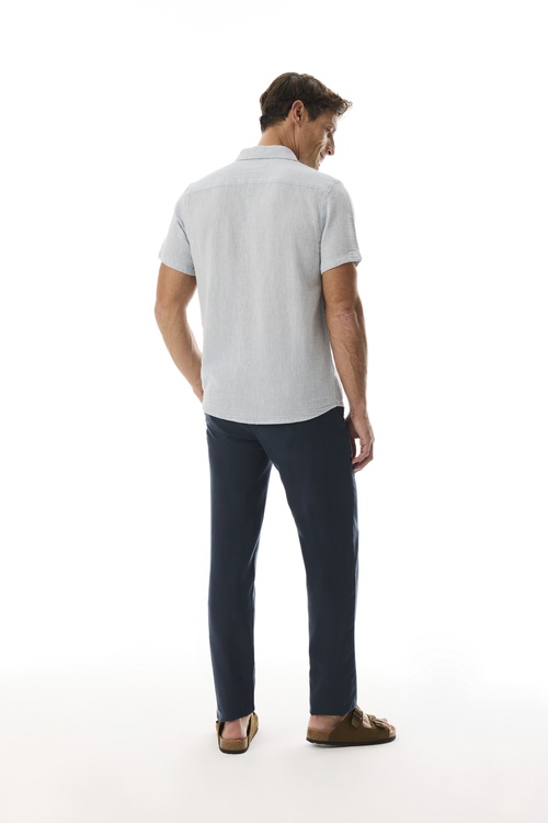  KETEN KARIŞIMLI REGULAR FIT KISA KOLLU GÖMLEK