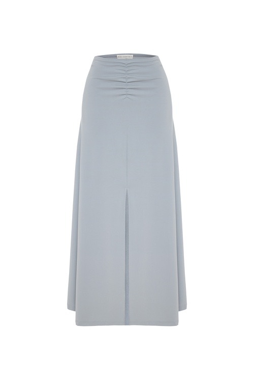  DİKİŞ DETAYLI YIRTMAÇLI UZUN ETEK