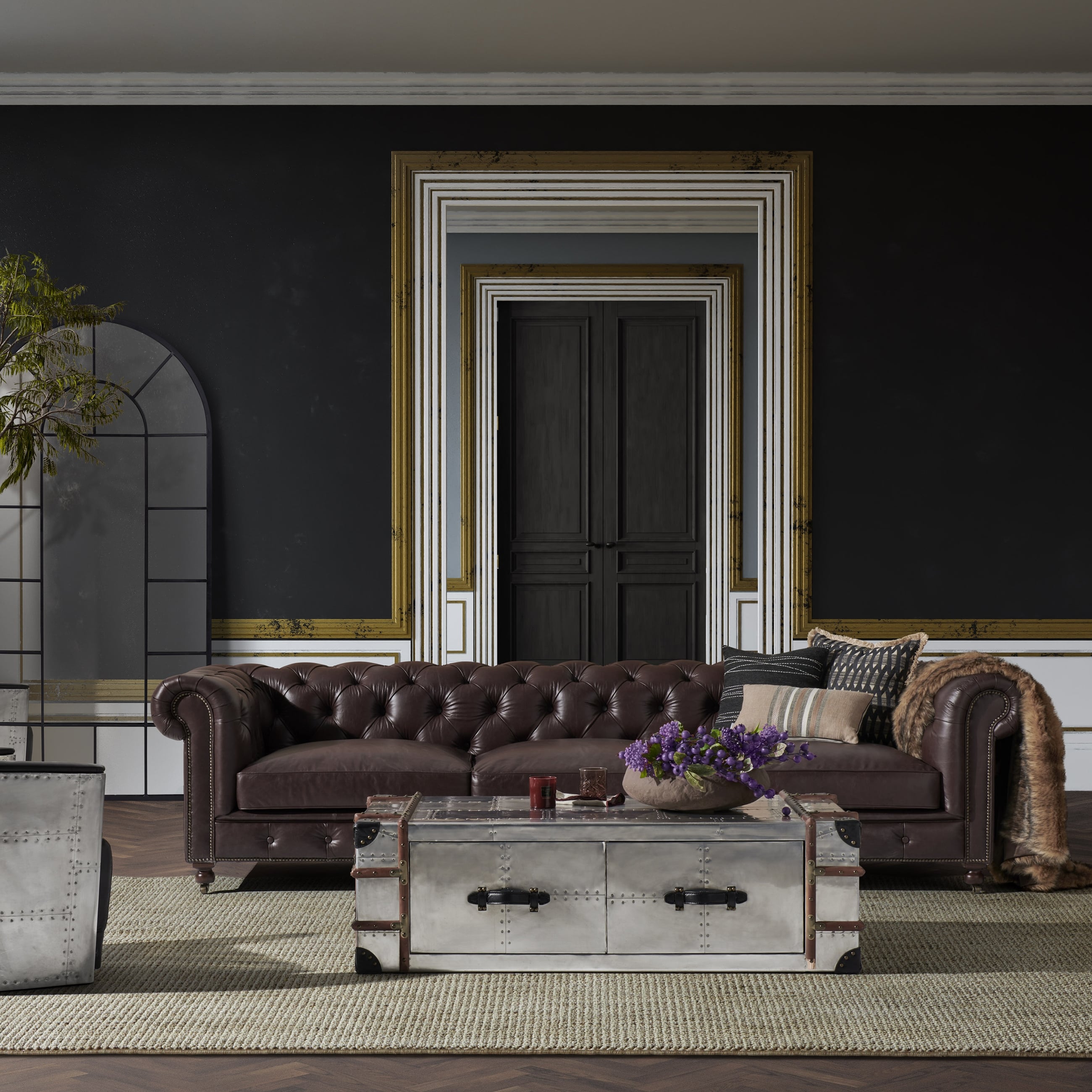 KENSINGTON DÖRTLÜ DERİ CHESTER KOLTUK BIKER TAN