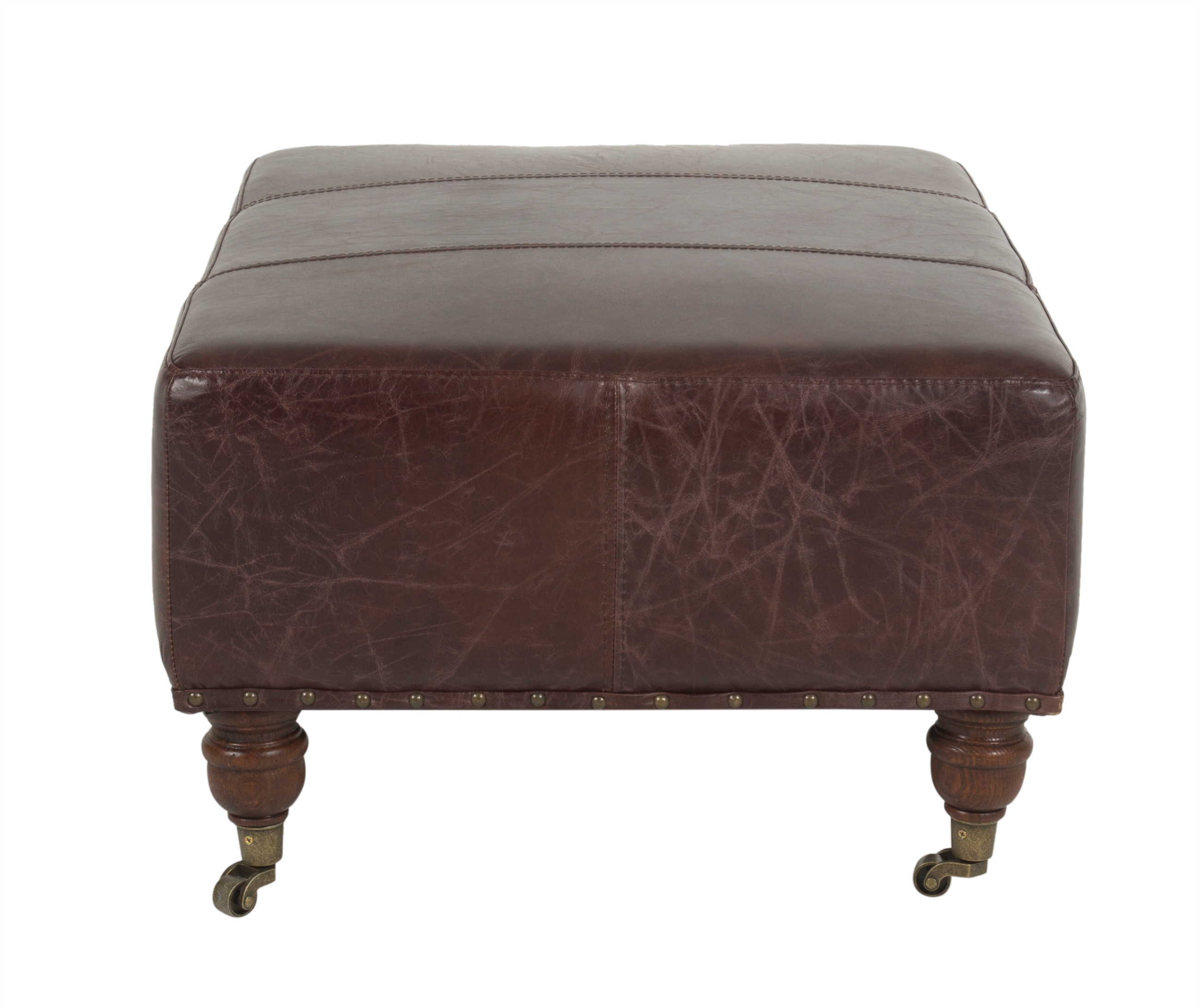 BALMORAL DERİ PUF BIKER TAN