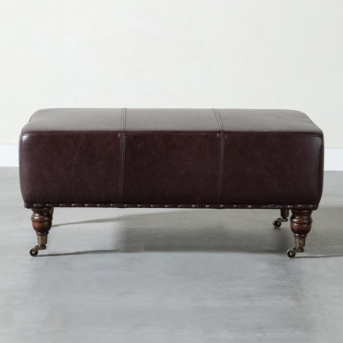 BALMORAL DERİ PUF BIKER TAN