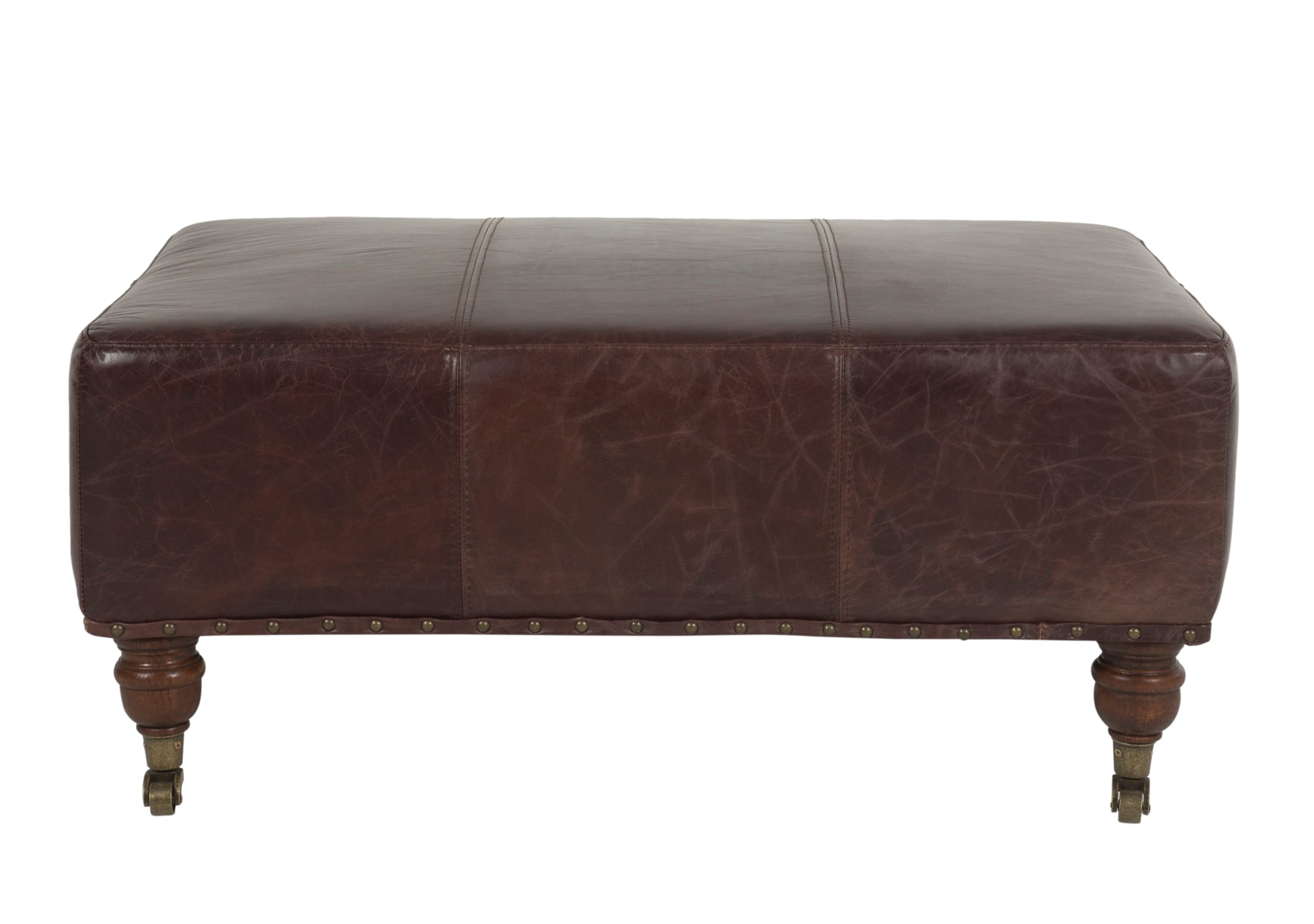 BALMORAL DERİ PUF BIKER TAN