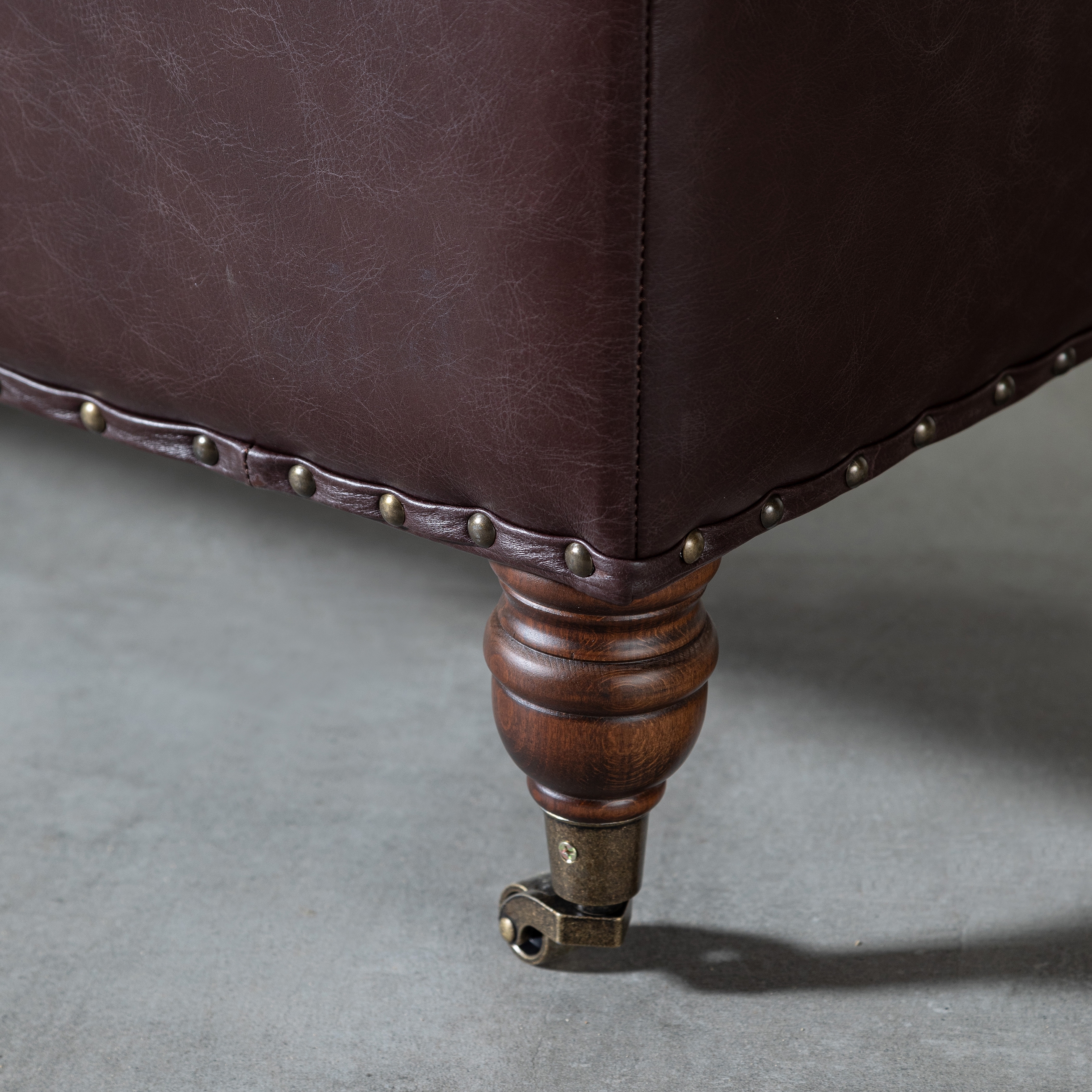 BALMORAL DERİ PUF BIKER TAN