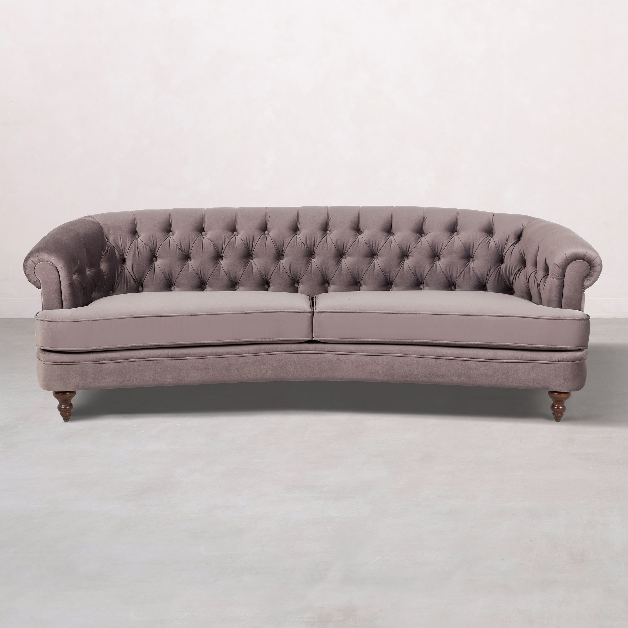 GRAHAM GRİ KADİFE ÜÇLÜ KOLTUK