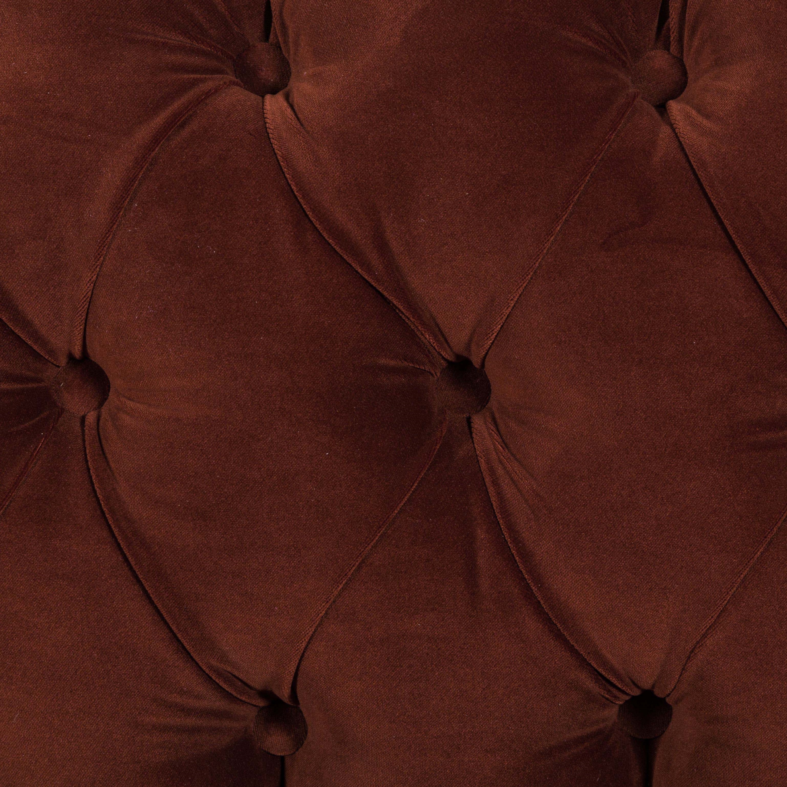 GRAHAM KİREMİT KADİFE ÜÇLÜ KOLTUK