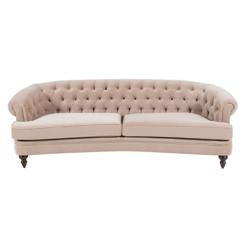 GRAHAM BEJ KADİFE ÜÇLÜ KOLTUK