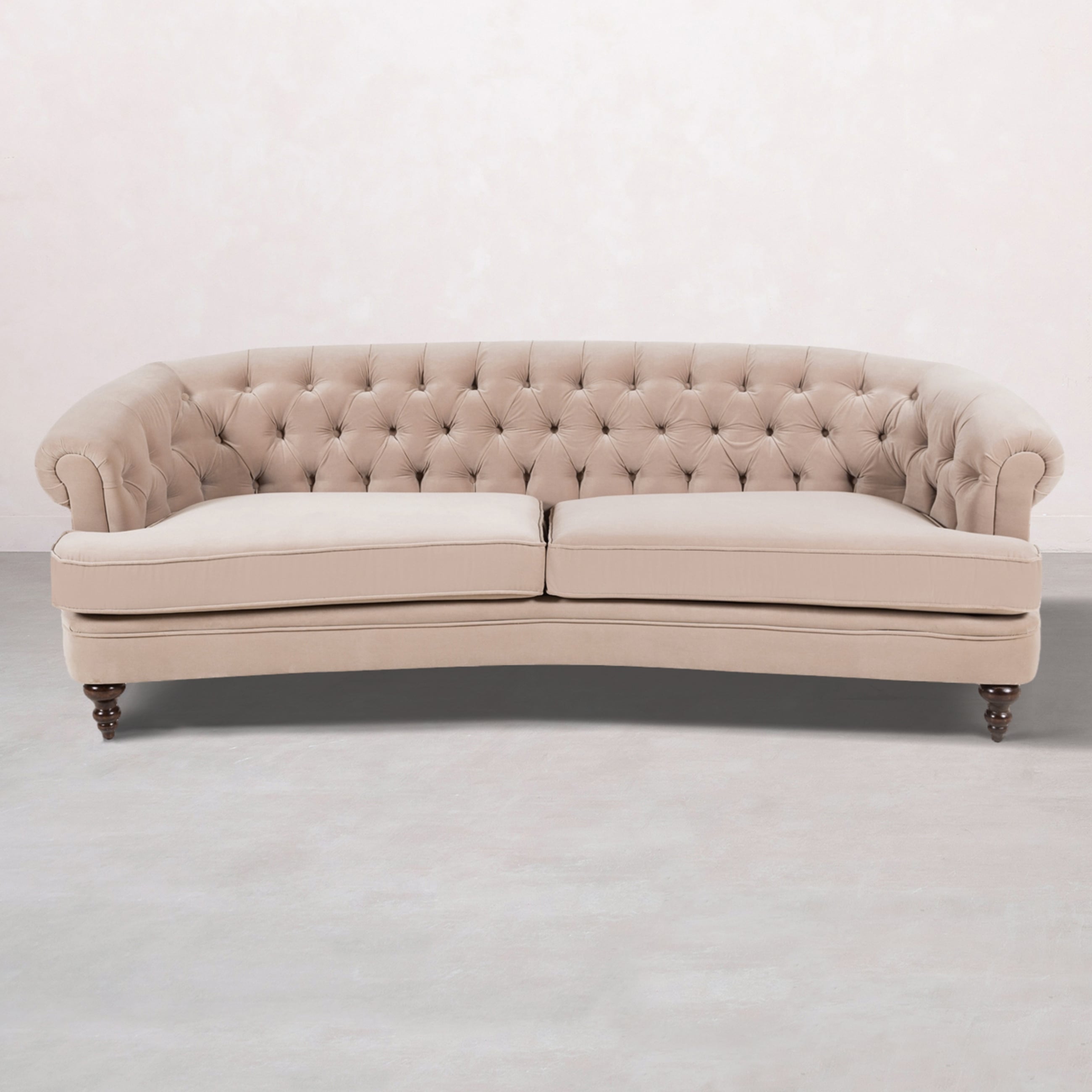 GRAHAM BEJ KADİFE ÜÇLÜ KOLTUK