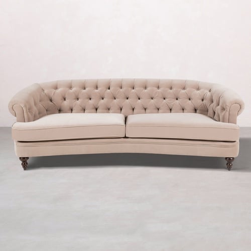 GRAHAM BEJ KADİFE ÜÇLÜ KOLTUK