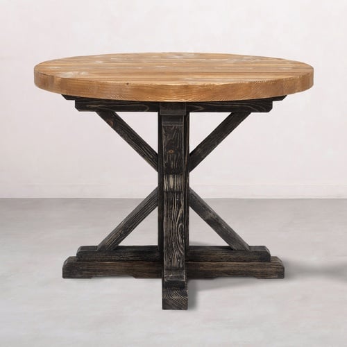  SIMONE MASİF AHŞAP YUVARLAK YEMEK MASASI LADİN