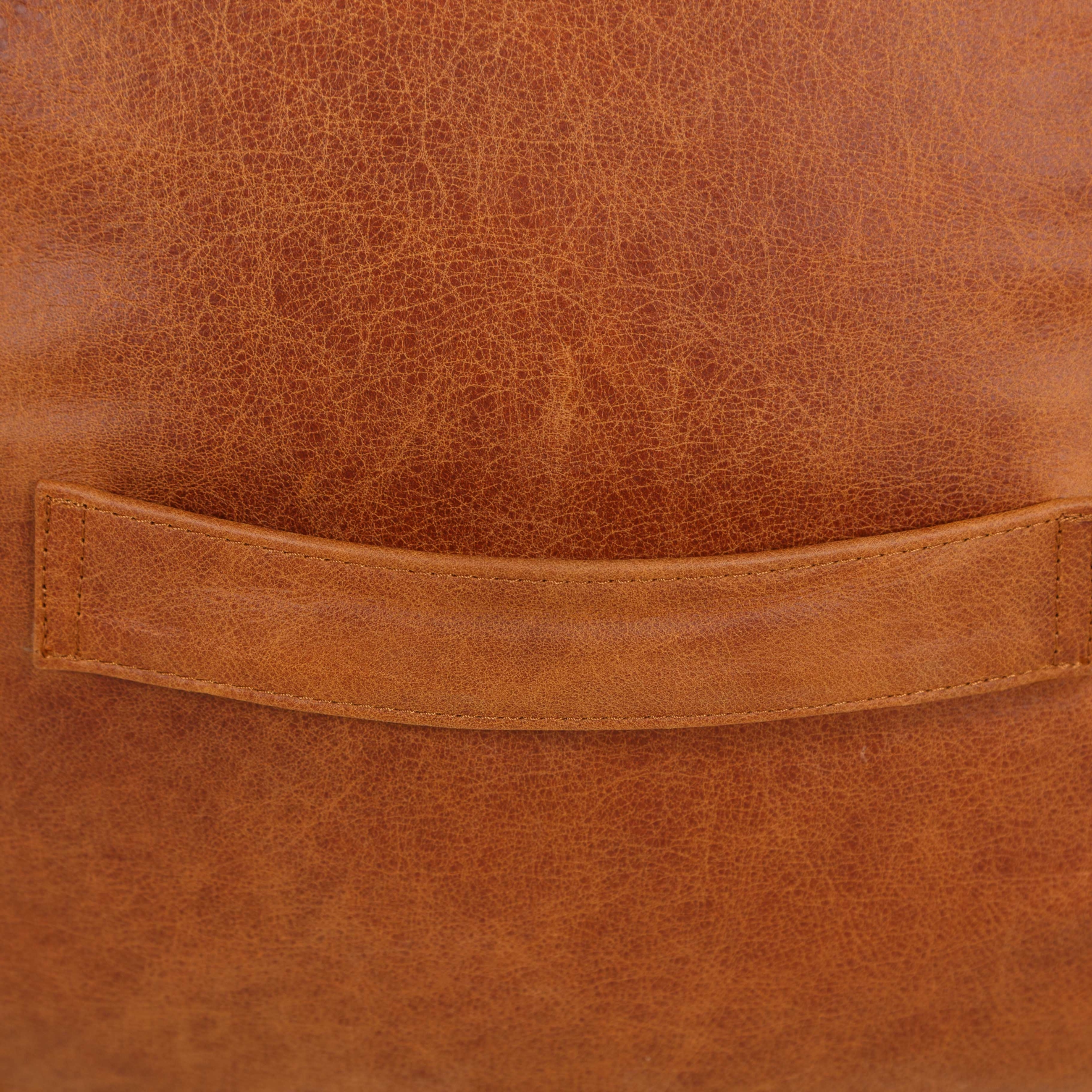 TABOO DERİ PUF KAHVE