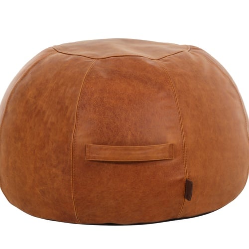 TABOO DERİ PUF KAHVE