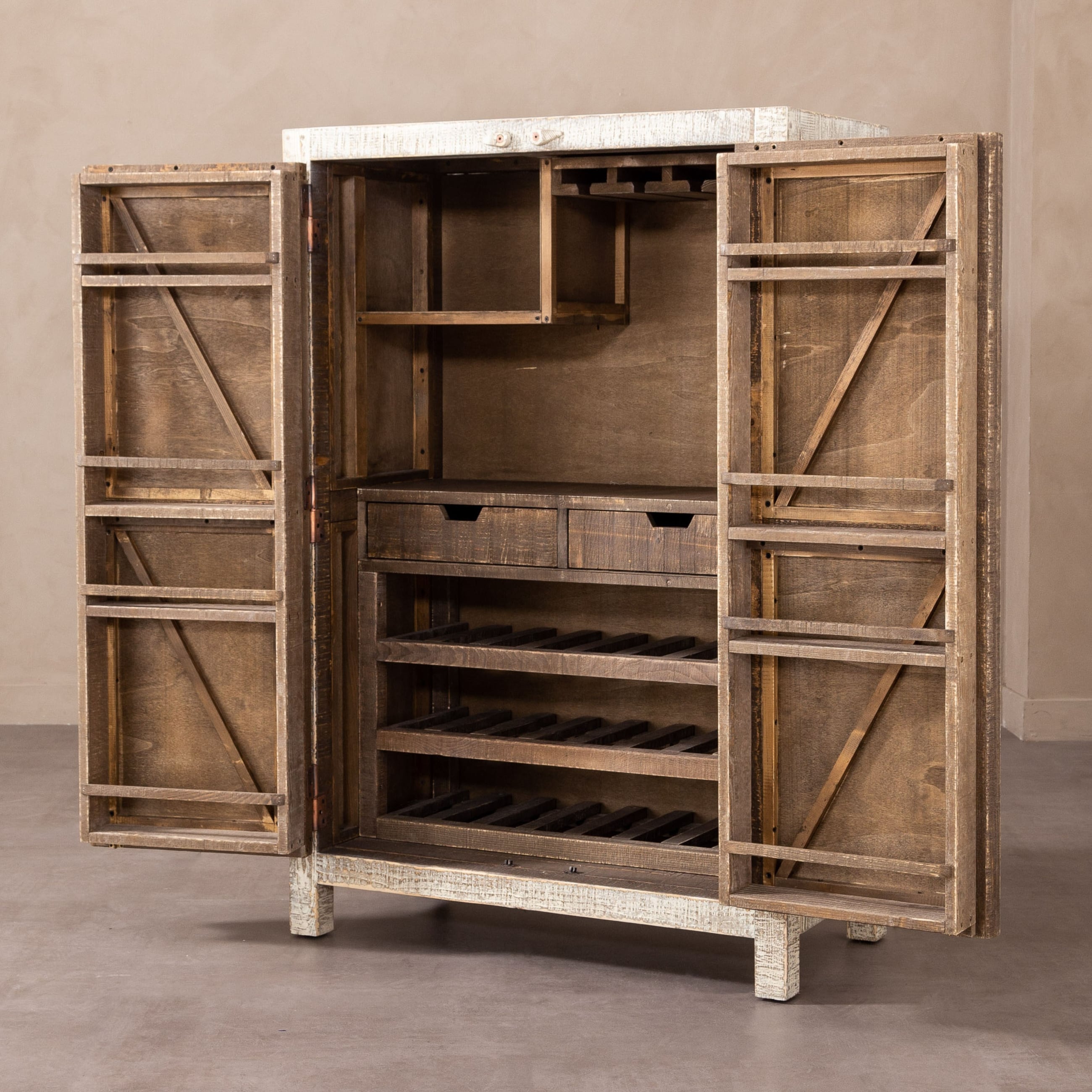 GOOSE MASİF AHŞAP BAR DOLABI