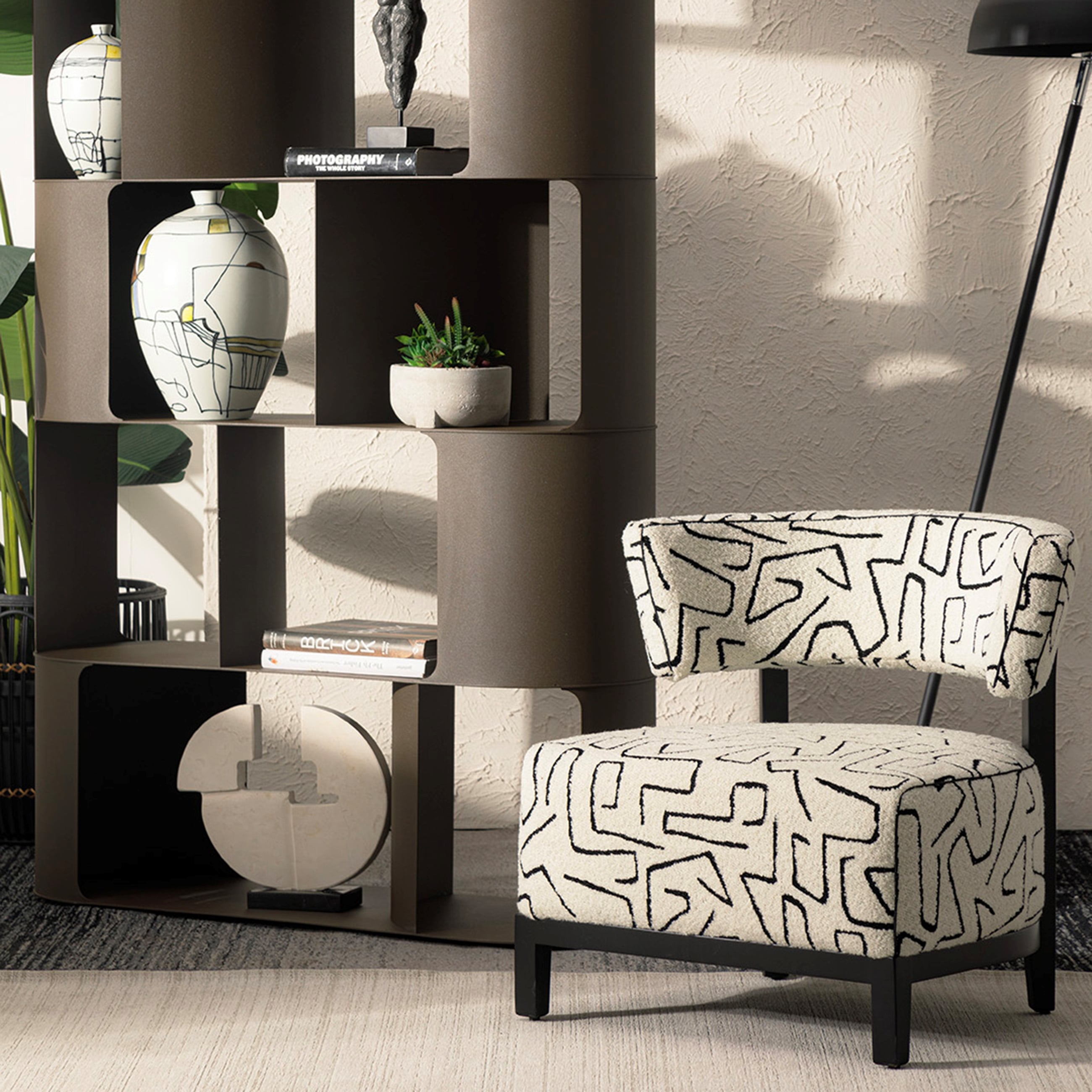 NAOMI METAL KİTAPLIK BRONZ