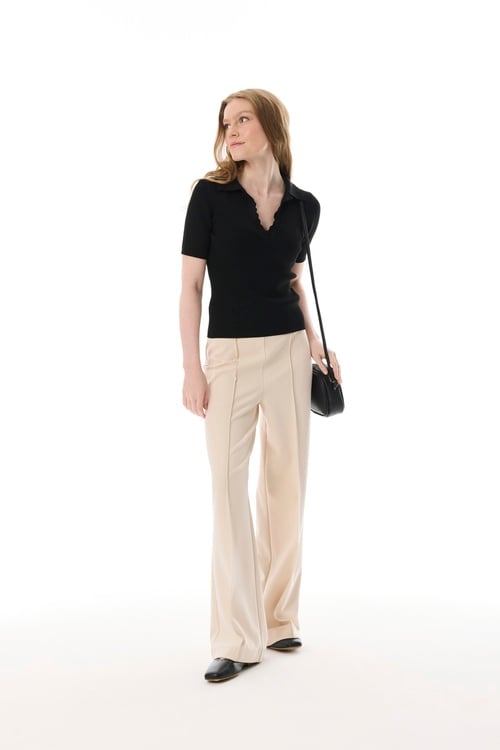  NERVÜR DİKİŞLİ WIDE LEG ÖRME PANTOLON