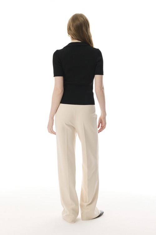  POLO YAKA FİTİLLİ KISA KOLLU KAZAK