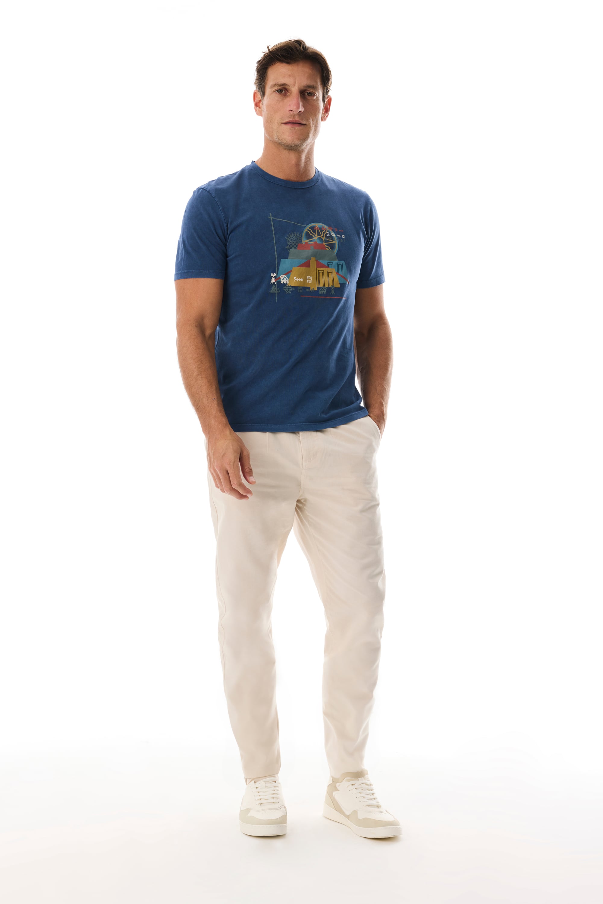 MİTOLOJİK BASKILI BİSİKLET YAKA T-SHIRT