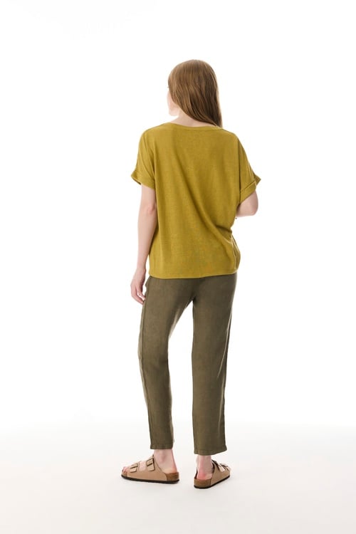  HAVUÇ KESİM KETEN PANTOLON