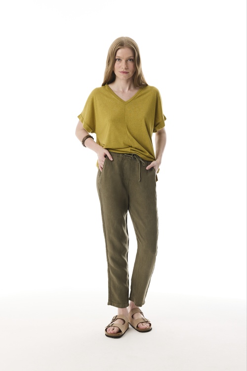  HAVUÇ KESİM KETEN PANTOLON