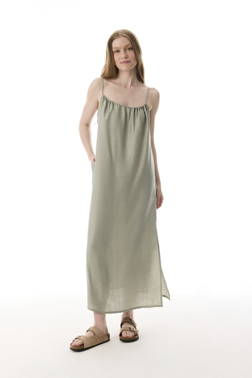  ASKILI KLOŞ MİDİ ELBİSE