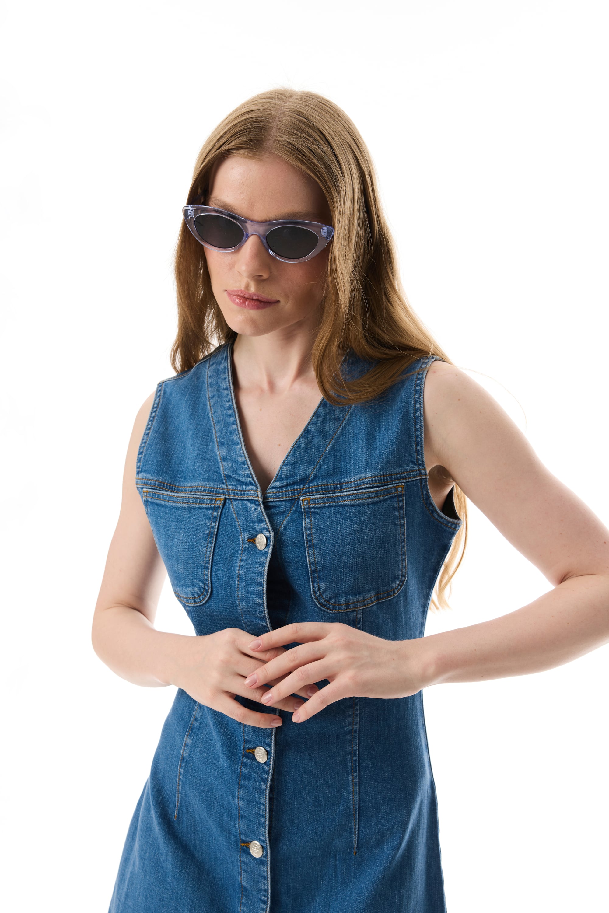 KOLSUZ MİNİ JEAN ELBİSE