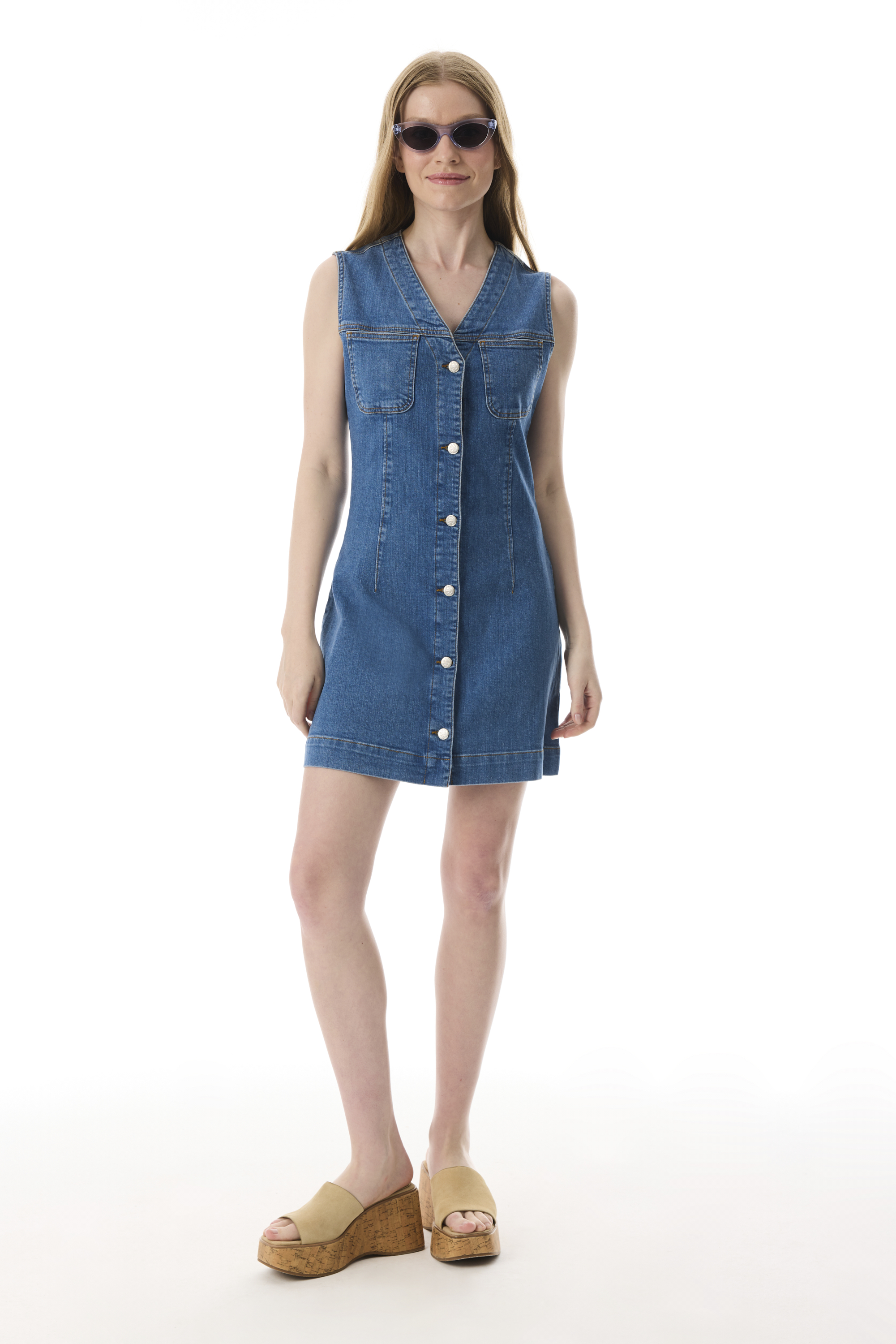 KOLSUZ MİNİ JEAN ELBİSE