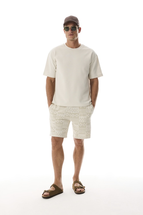  OVERSIZE BİSİKLET YAKA T-SHIRT