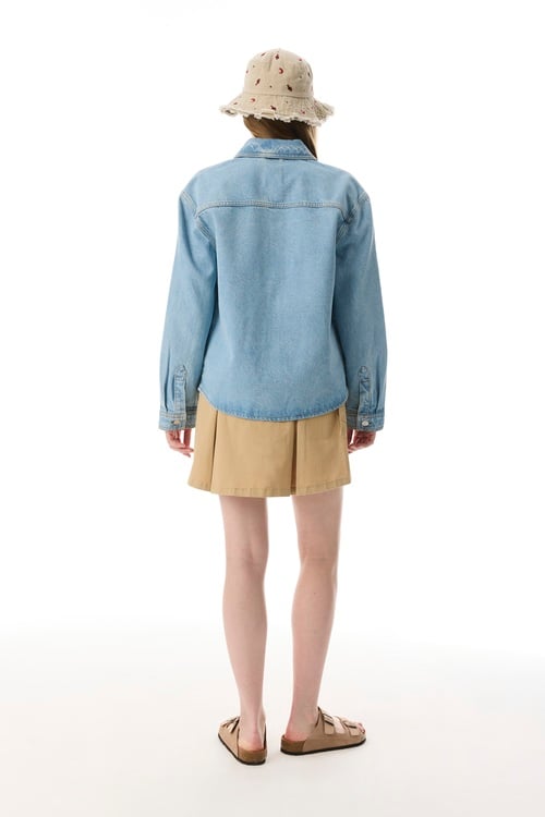  REGULAR FIT NAKIŞLI JEAN CEKET