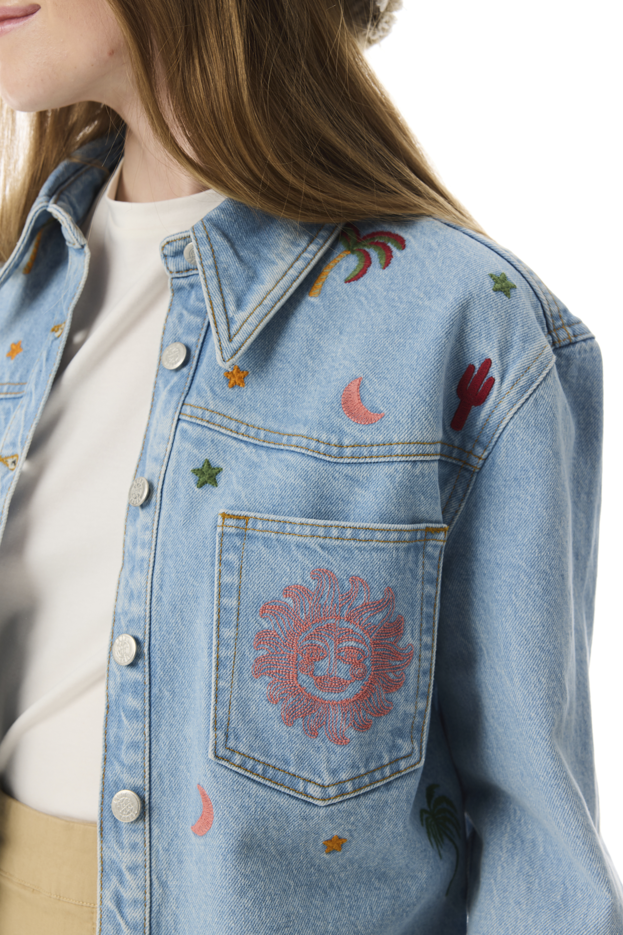 REGULAR FIT NAKIŞLI JEAN CEKET