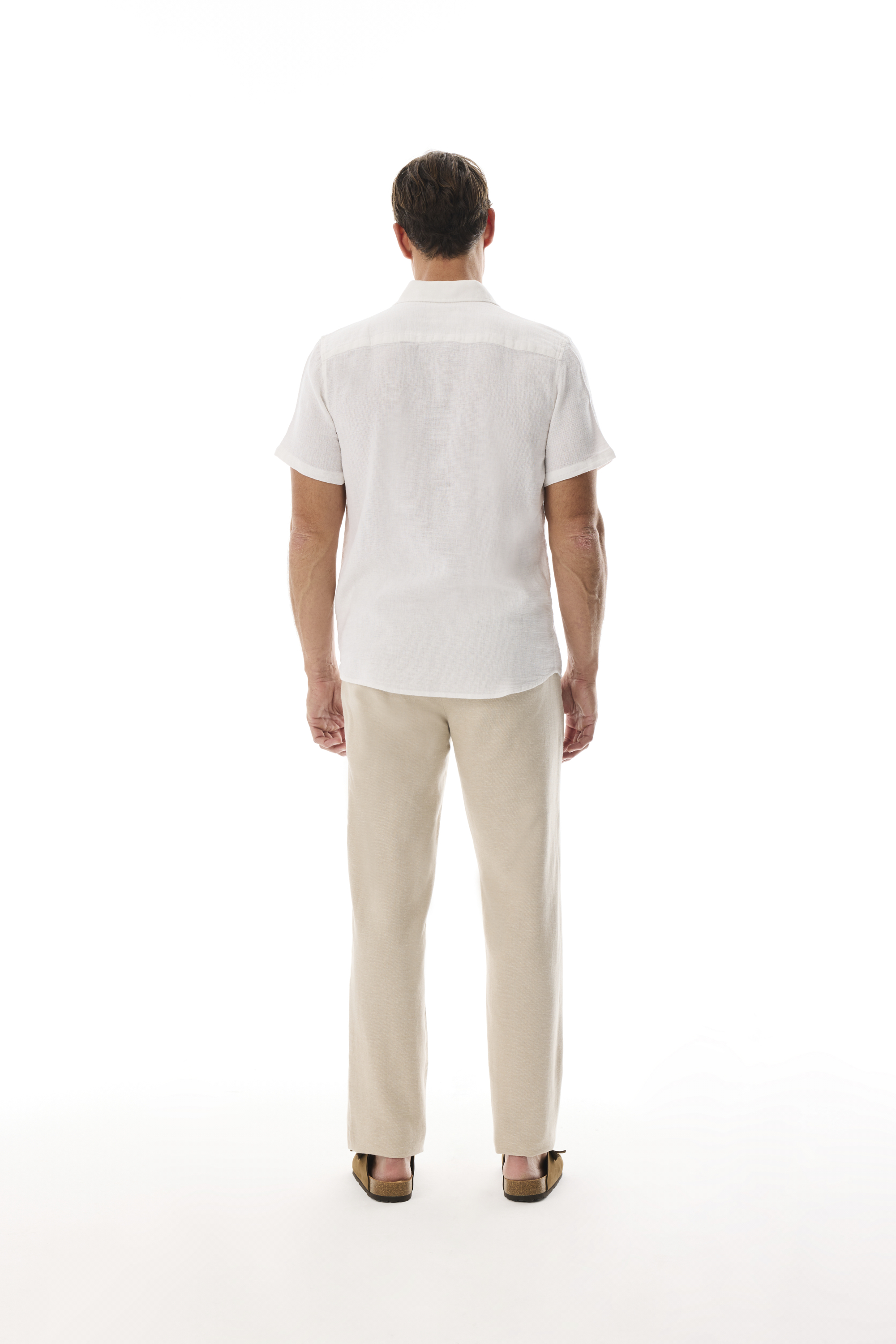 KETEN KARIŞIMLI REGULAR FIT KISA KOLLU GÖMLEK