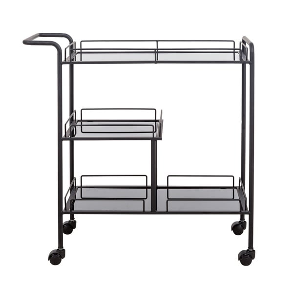 Mudo Home Black 2 Katli Servis Arabasi Renksiz