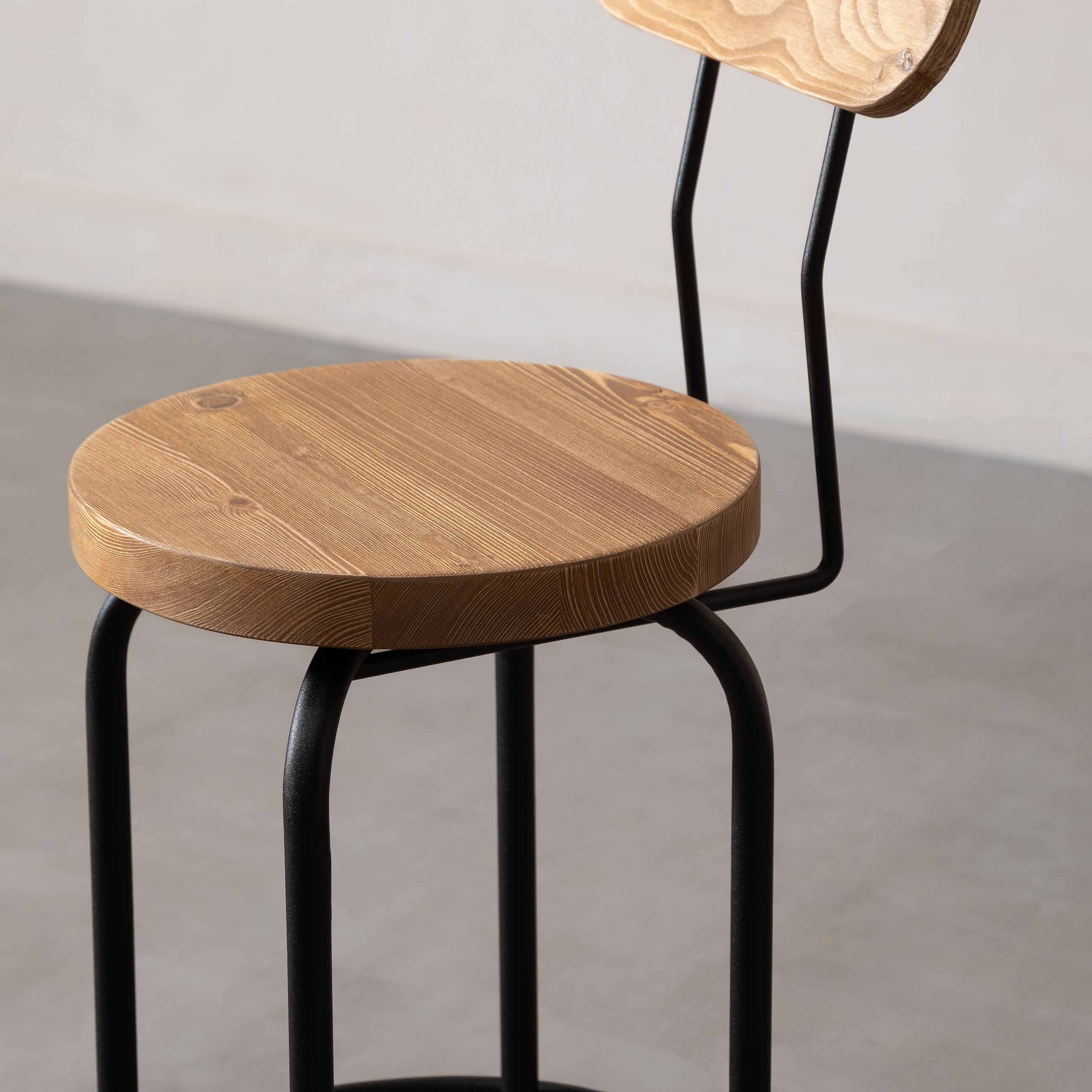 JESS MASİF AHŞAP BAR SANDALYESİ NATUREL