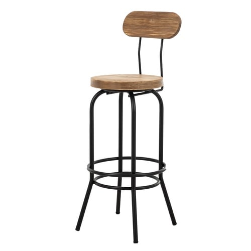  JESS MASİF AHŞAP BAR SANDALYESİ NATUREL