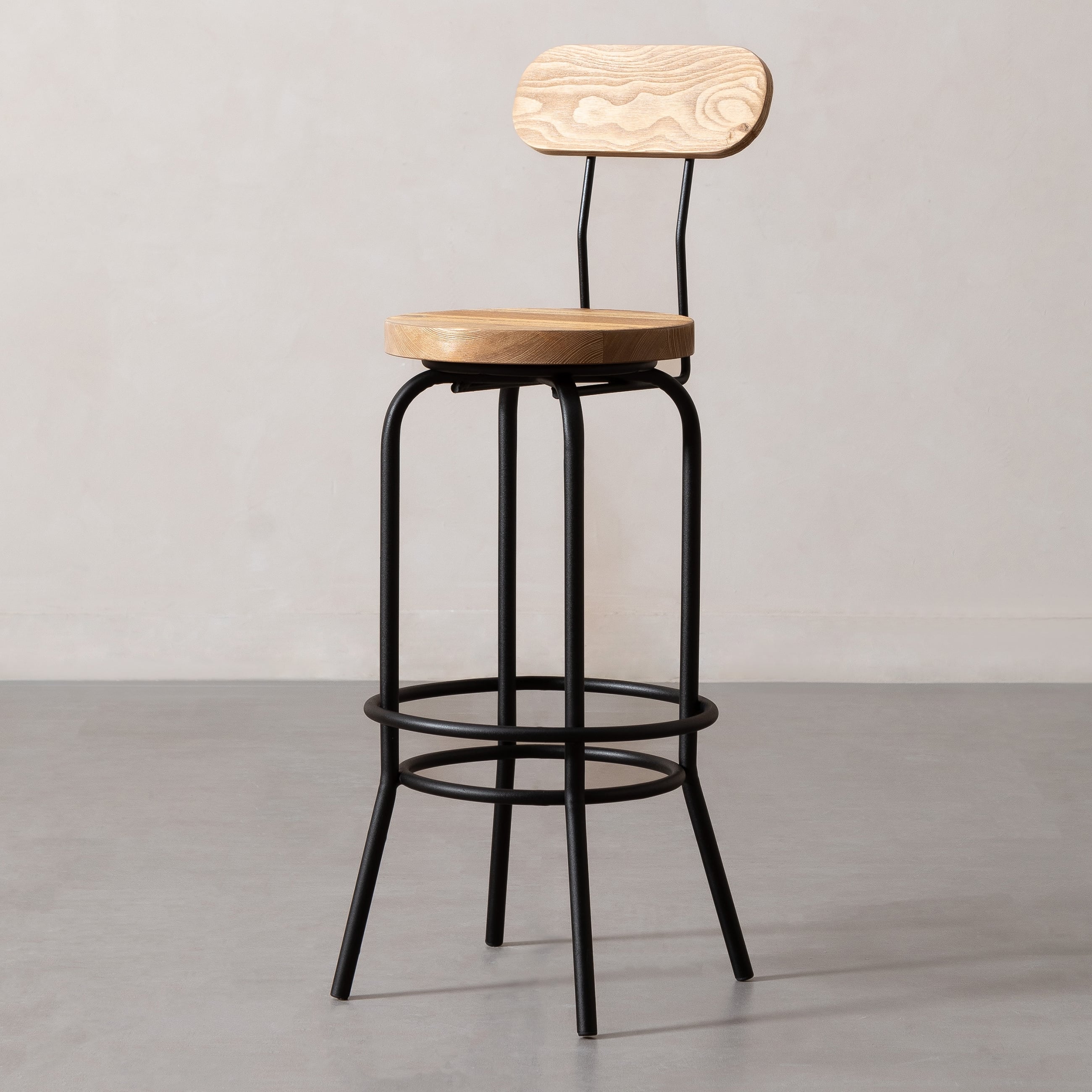 JESS MASİF AHŞAP BAR SANDALYESİ NATUREL