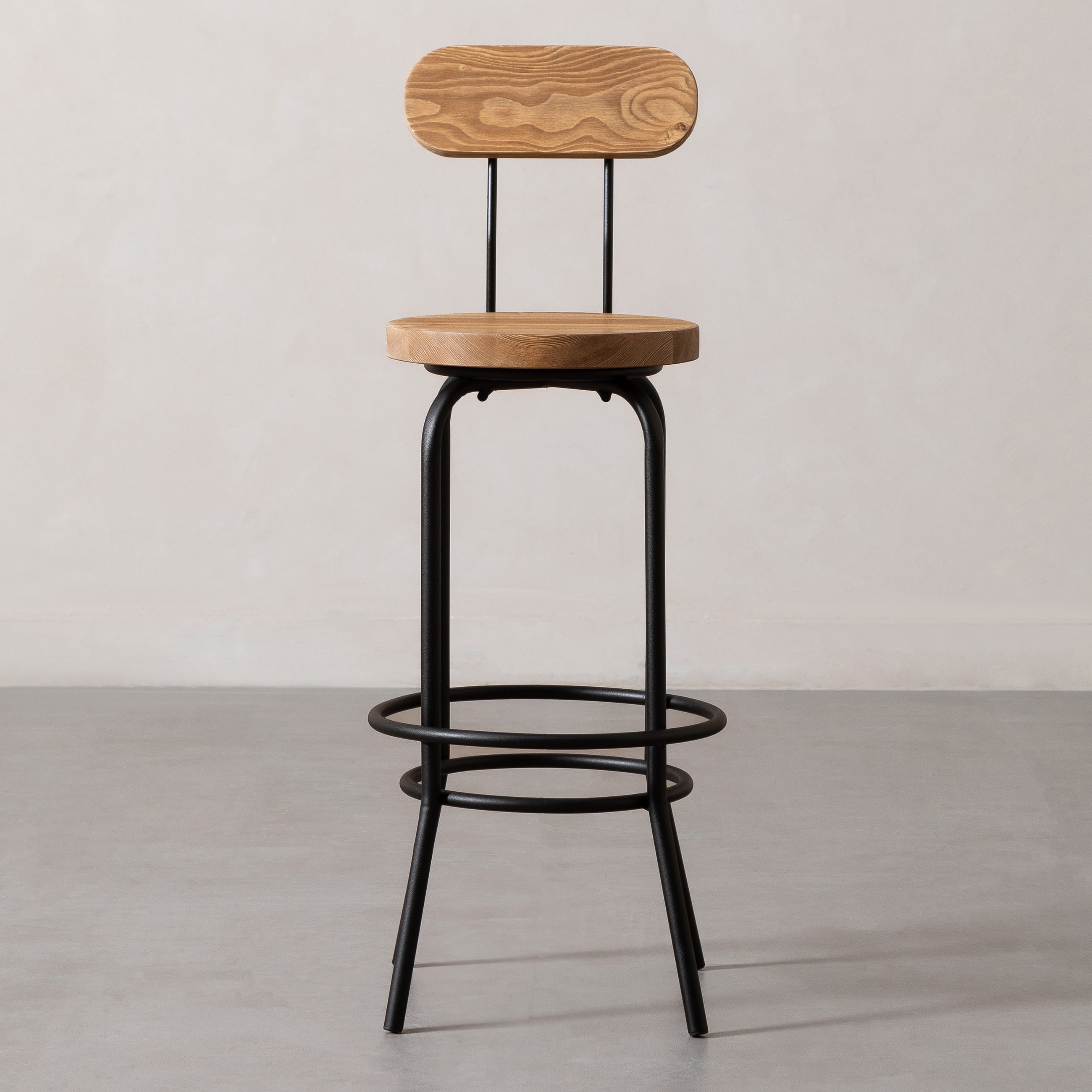 JESS MASİF AHŞAP BAR SANDALYESİ NATUREL