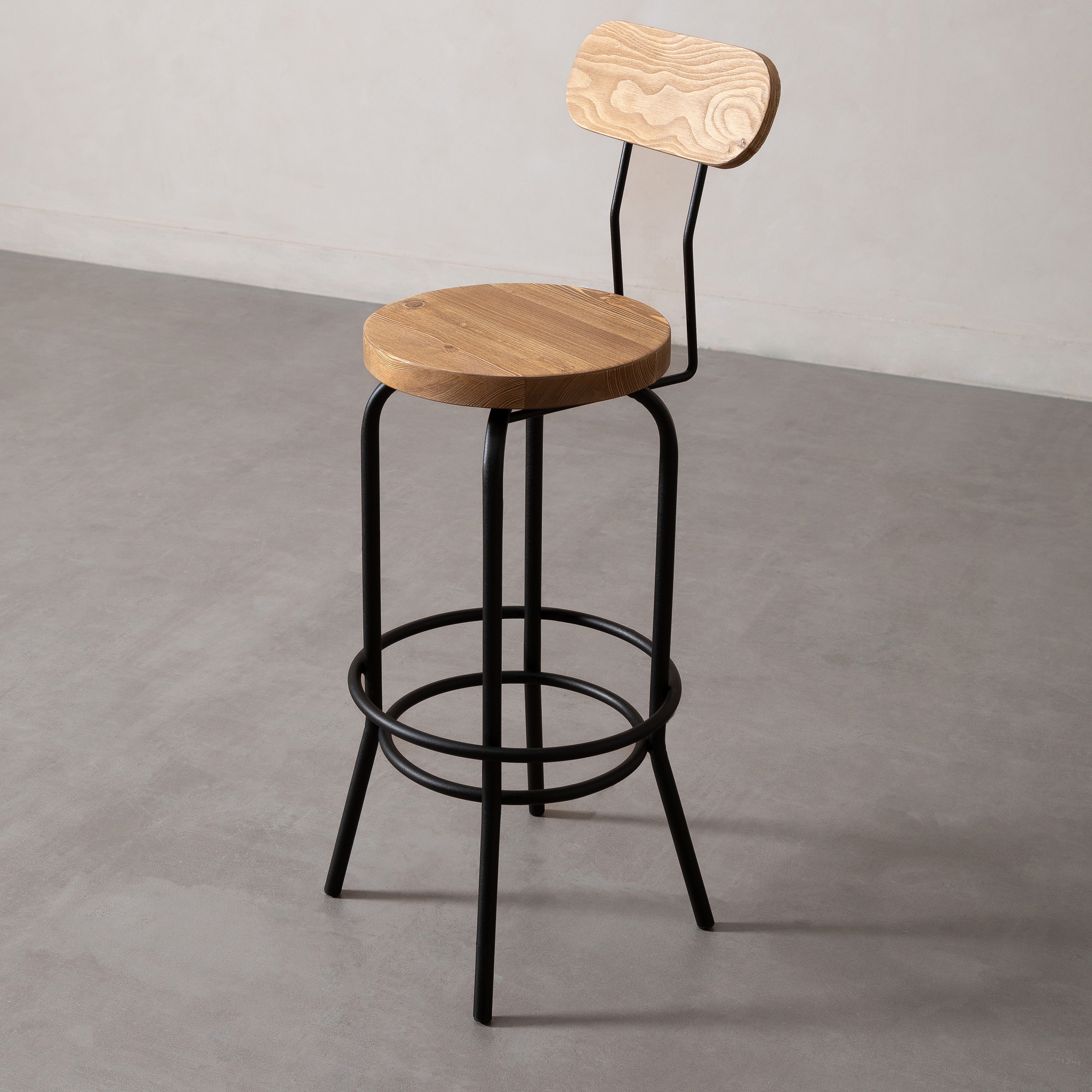 JESS MASİF AHŞAP BAR SANDALYESİ NATUREL