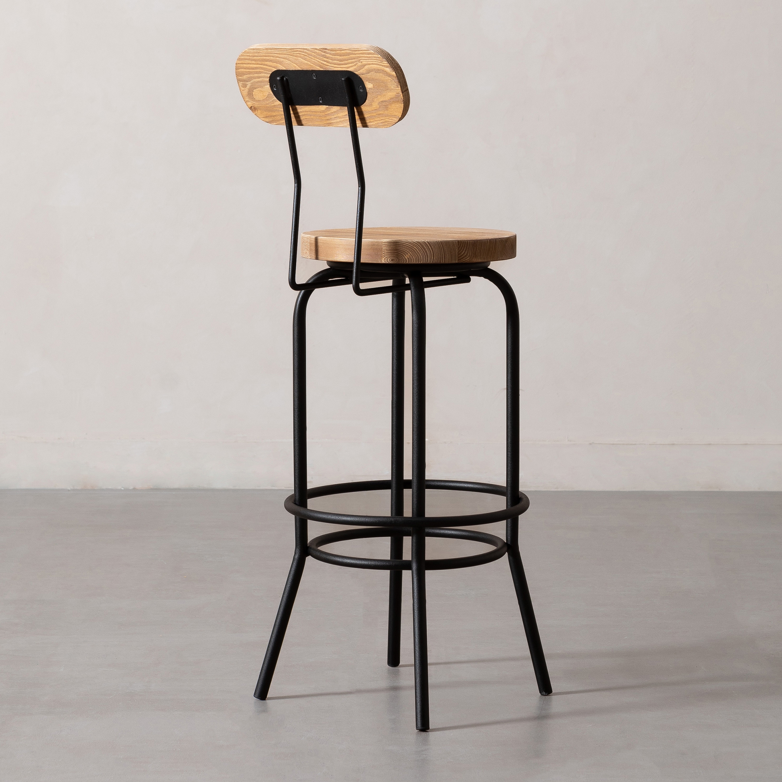 JESS MASİF AHŞAP BAR SANDALYESİ NATUREL