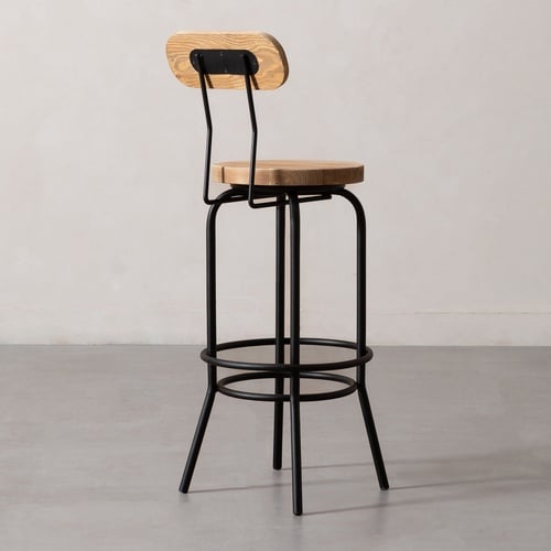  JESS MASİF AHŞAP BAR SANDALYESİ NATUREL