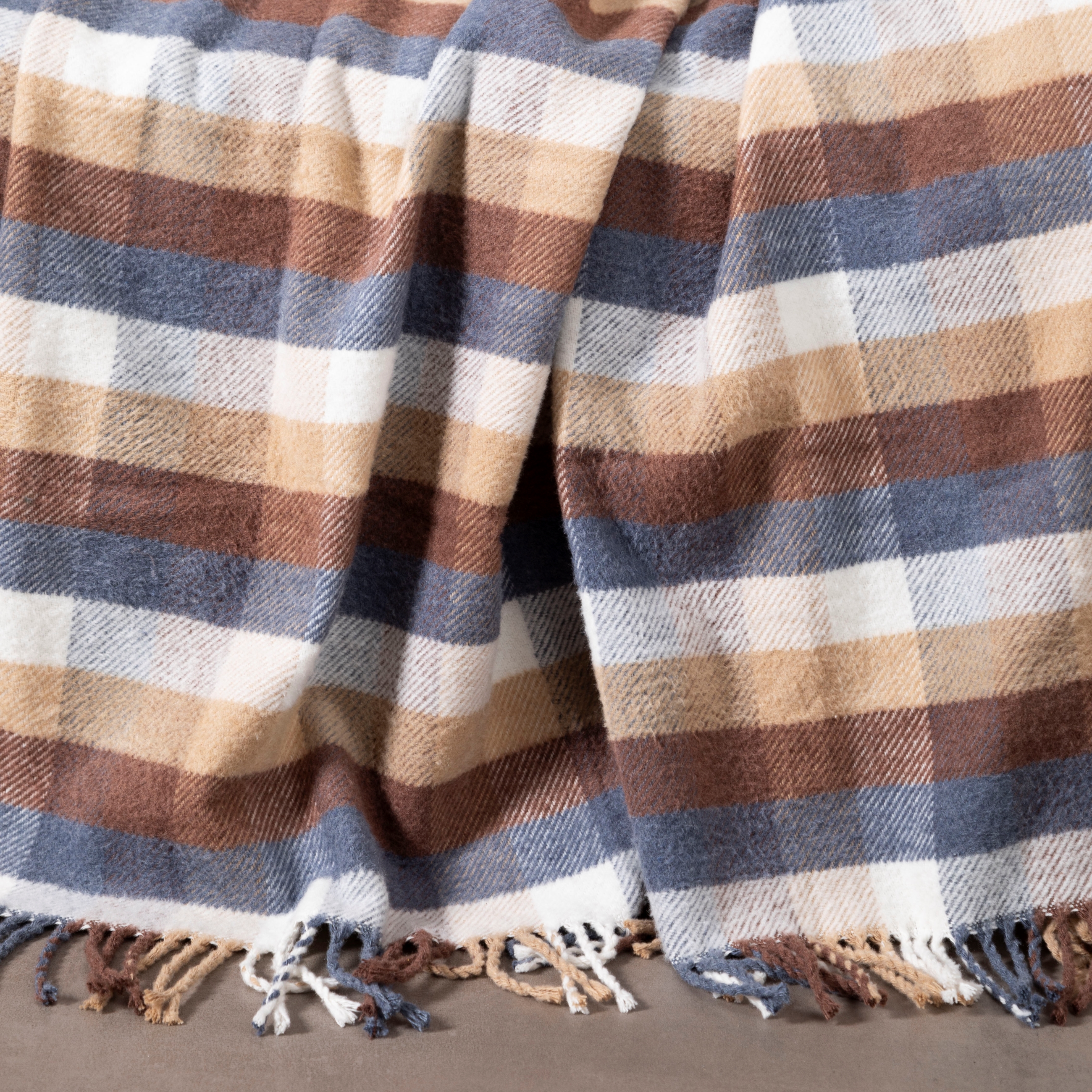 ZUAN KARELİ BATTANİYE GRİ KAHVERENGİ 200X220