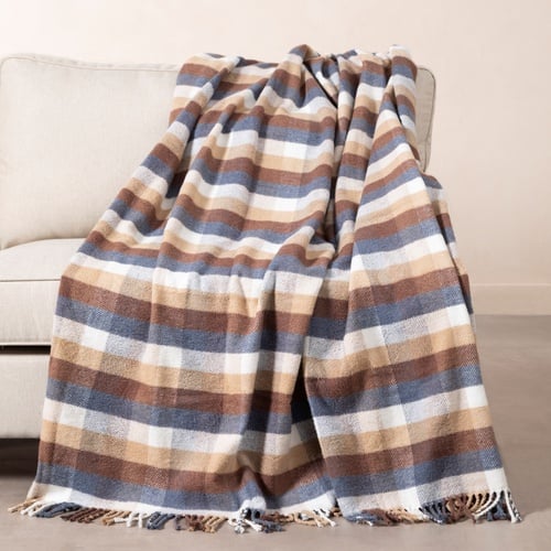 ZUAN KARELİ BATTANİYE GRİ KAHVERENGİ 200X220