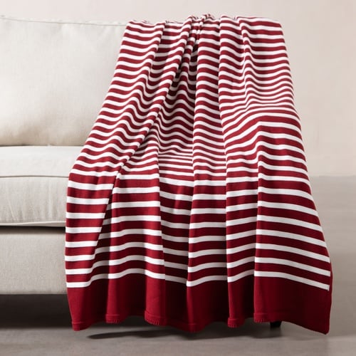  RITA DİZ ÜSTÜ BATTANİYE KIRMIZI BEYAZ 130X170