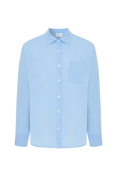  REGULAR FIT UZUN KOLLU KETEN GÖMLEK