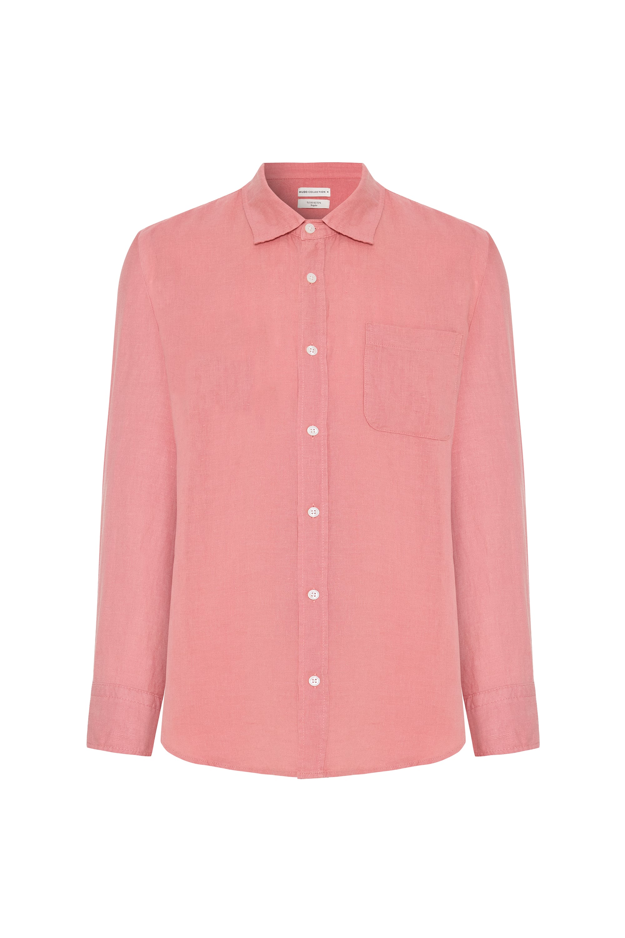 REGULAR FIT UZUN KOLLU KETEN GÖMLEK