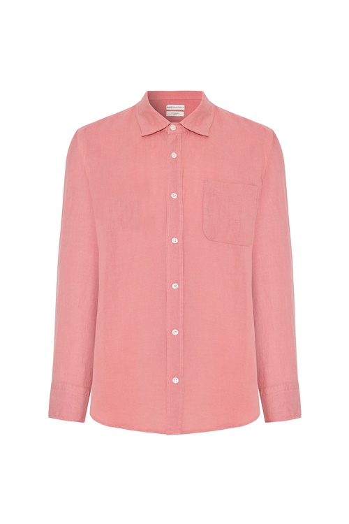  REGULAR FIT UZUN KOLLU KETEN GÖMLEK