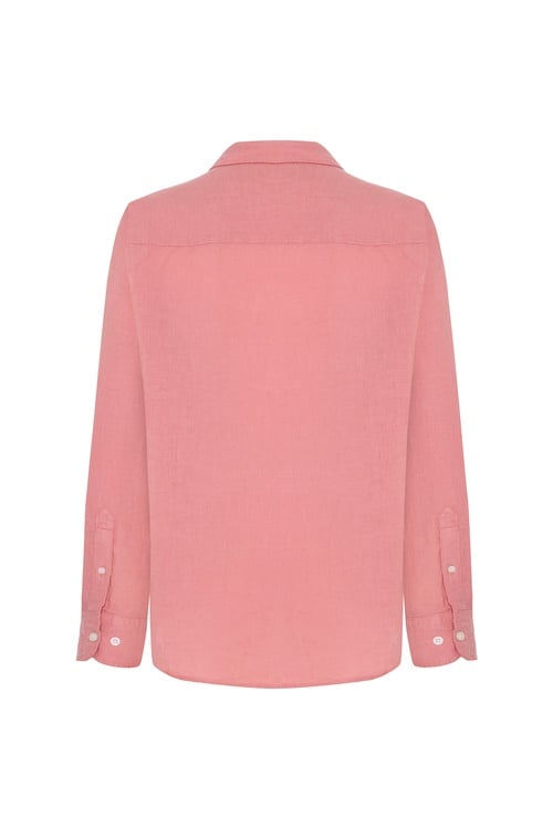  REGULAR FIT UZUN KOLLU KETEN GÖMLEK