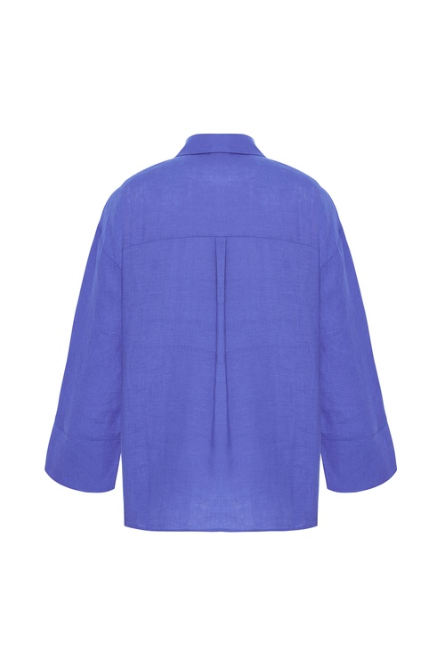  OVERSIZE 3/4 KOL KETEN GÖMLEK