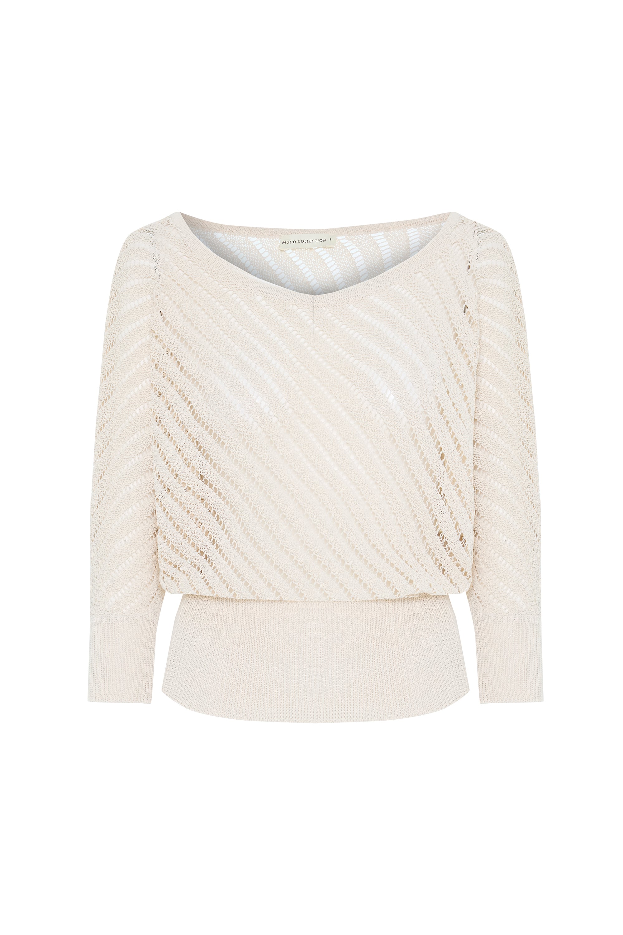 LOOSE FIT KAYIK YAKA AJURLU TRİKO KAZAK